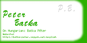 peter batka business card